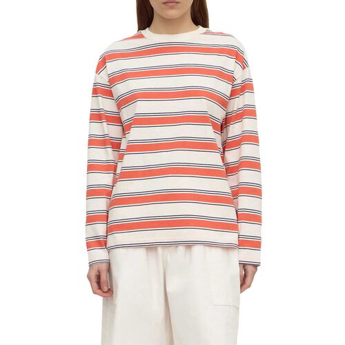 Assembly Label Eliana Stripe Cotton Long Sleeve Tee Dahlia Stripe
